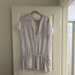 Elegant White Embroidered Blouse